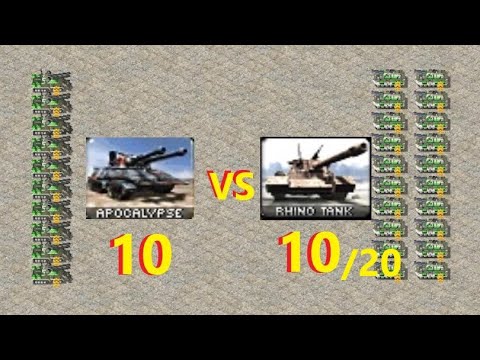 10 vs 10 Apocalypse vs Rhino - Red Alert 2