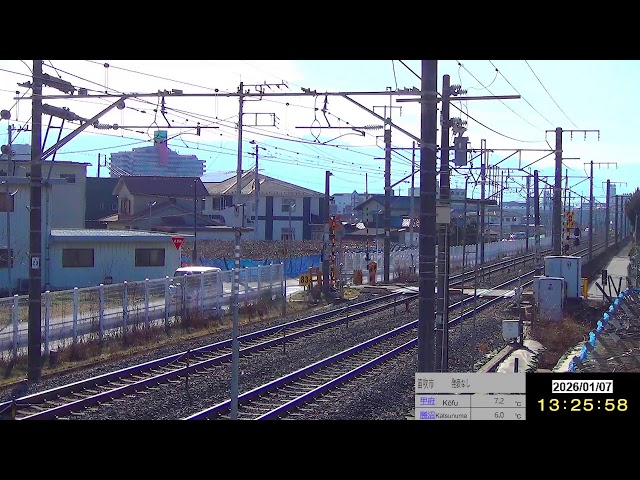 JR 中央本線ライブカメラ② （春日居町 ⇔ 石和温泉）下り甲府、松本方面【8月】