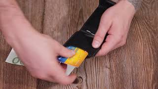 Компактний шкіряний затискач для грошей з утримувачем для Apple AirTag Grande Pelle 11617 чорний