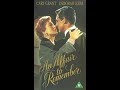 Original VHS Opening And Closing To An Affair To Remember UK VHS Tape