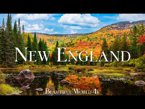 New England 4K Autumn  Relaxation Film - Calming Piano Music - Amazing Nature