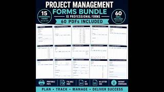 Project Management Forms Bundle | 15 Printable and Fillable PDF Templates for Project Managers
