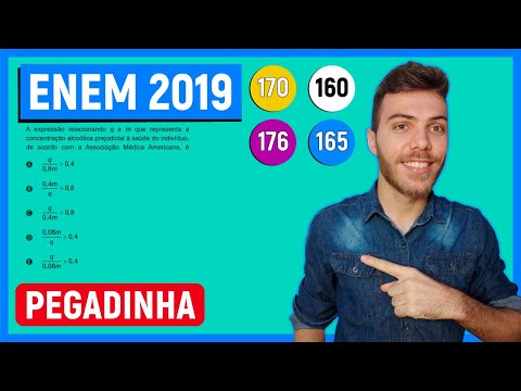 🛑RAZÃO E INEQUAÇÃO- 170 Enem 2019 - O álcool é um depressor do sistema nervoso central e age