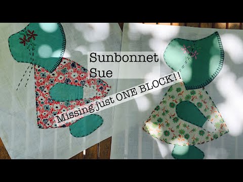 Sunbonnet sue appliqué | sew along with me as I make a block to finish this quilt