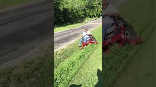 How NOT to mow a hillside  1st day with the new mower