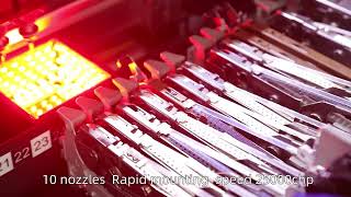 Fully automatic pick and place machine 10 heads and 100 slots SMD/LED component assembly
