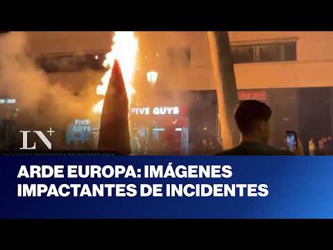 Tensión en Europa: imágenes impactantes de los incidentes en Francia, España e Italia