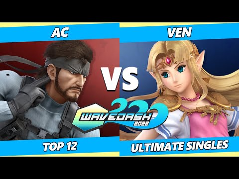 Wavedash 2022 Top 12 - AC (Snake) Vs. Ven (Zelda) SSBU Ultimate Tournament