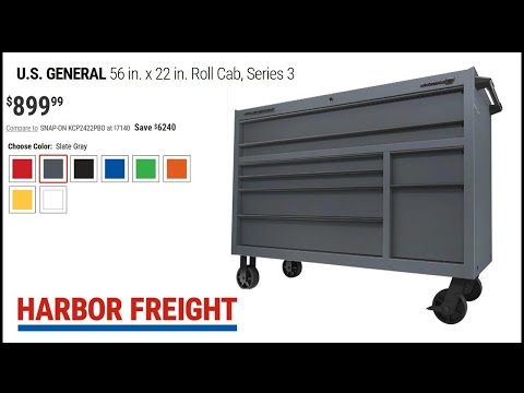 US General Series 3 56” Toolbox Roller Cab from Harbor Freight