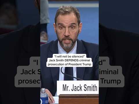'I will not be silenced': Jack Smith DEFENDS criminal prosecution of President Trump
