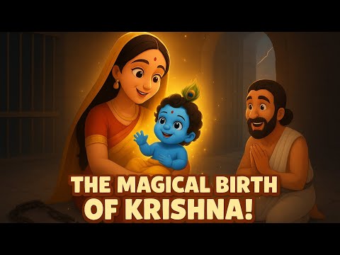 The Magical Birth of Krishna 🌙✨ | Kids Animated Story of Lord Krishna | krishna Janmashtami Special
