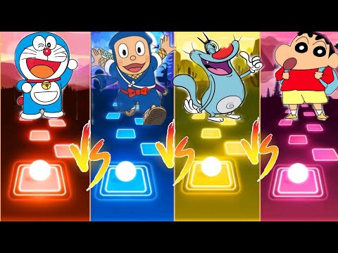 Doraemon vs Ninja Hattori vs Oggy vs Sinchan -Tiles Hop EDM rush