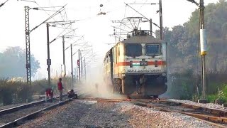 preview picture of video 'Evening Action At Bindki Road !! Back To Back High Speed Trains Thrashing Bindki Road NCR'