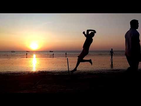 Awesome bowling style at Dahanu Beach