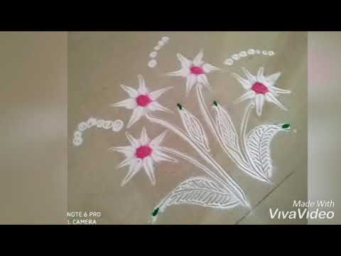 easy flower rangoli by spruha