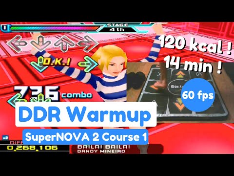 DDR Warm-up SuperNOVA 2 Course 1 - 8 songs (Feet ver.) 14 min 120 kcal!