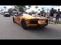 McLaren Senna, Lamborghini Aventador SVJ - HOT CARS & HOT GIRLS at Cars and Coffee Palm Beach