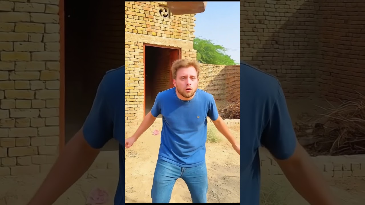 Brick falls on someone's head. AI video.