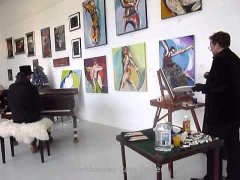 Mitsch Kohn at the Monkey Cage Gallery - intuitive piano concert with live painting