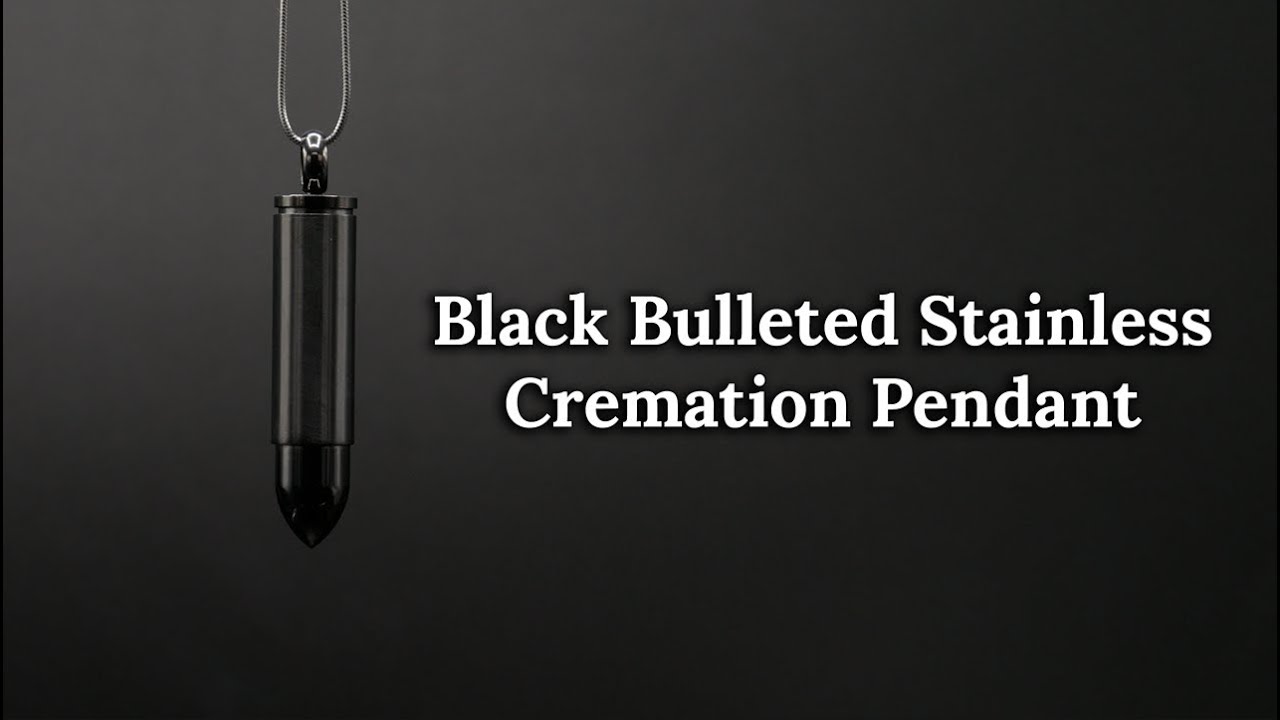 Stainless Cremation Pendant:  Black Bullet Pendant (2019)