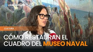 Así han limpiado el cuadro vandalizado este domingo