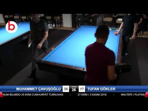 MUHAMMET ÇAVUŞOĞLU & TUFAN GÖKLER Bilardo Maçı - PLATINUM BİLARDO - 2018 CUMHURİYET TURNUVASI-3.TUR