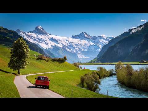 Driving in Switzerland to Majestic St. Moritz: Upper Engadin Valley at High Altitude 1800 Meters
