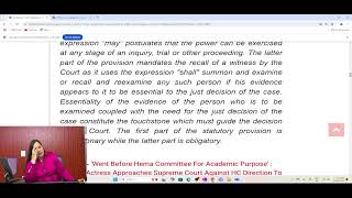 BNSS/CrPC - Dictation on Section 348 BNSS/Section 311 CrPC (MLC)