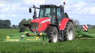 preview picture of video 'Grasmaaien met: KRONE EasyCUT 9000CV.T Bruining Meedhuizen.'