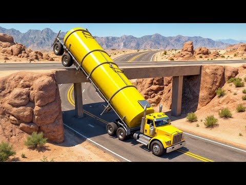 Cars vs UNFINISHED Road Bridge Challenge #2 - BeamNG.drive Fails & Crashes 2025!
