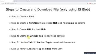How to Create &amp; Download File using only JS (Blob) | JavaScript Tutorials