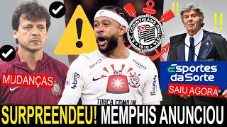 MEMPHIS INCOMODADO no TIMÃO! MÁSTER VOLTANDO ao CORINTHIANS? DINIZ NÃO ESCONDEU da FIEL! PATROCINIO