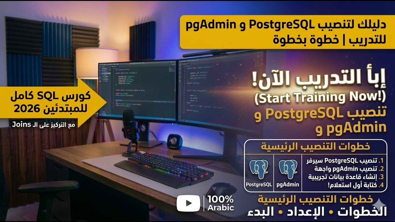 طريقة ثبيت سيرفر SQL للتدريب | شرح تنصيب PostgreSQL و pgAdmin خطوة بخطوة