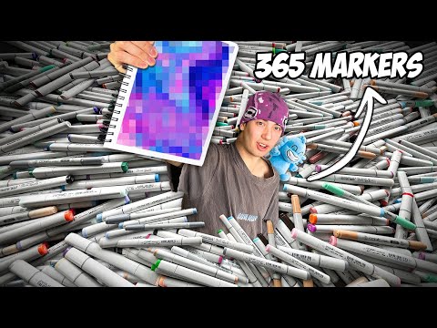 I Used 365 Markers in 1 Drawing...🎨👀 *400k special*