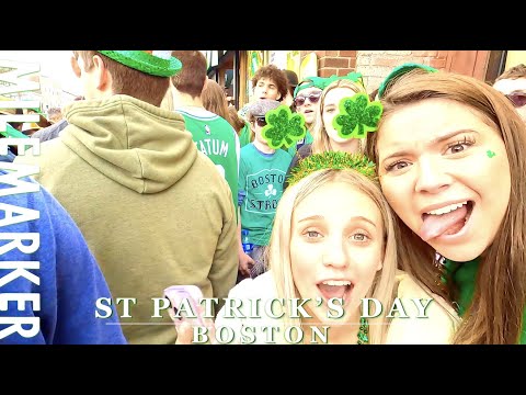 St Patrick's Day BOSTON Style - Boston, MA - 4K Scenic City Walk with Binaural 🎧