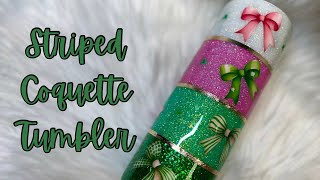 Striped Coquette Style Tumbler