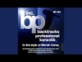 Just To Hold You Once Again Instrumental Track Without Background Vocal Karaoke In The Style