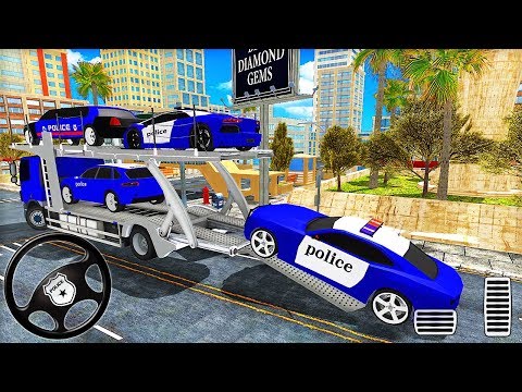 Police Car Transporter Truck - Big Cargo Transport Truck - Android Gameplay