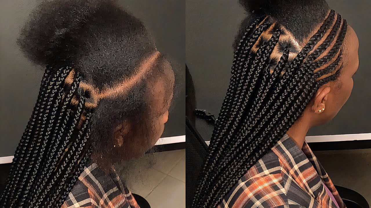 SIMPLE HALF BRAIDED PATTERN TO THE FRONT with A SIDE CUT *Hairstyle*