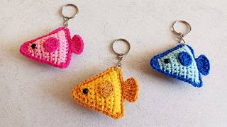 Cute Crochet Fish Keychains Tutorial 🐠 Easy & Fun DIY Project