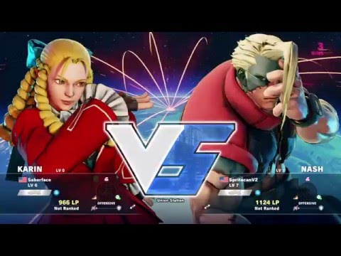 SF5 Beta Ranked Saberface (karin) vs SpritecanV2 (Nash)
