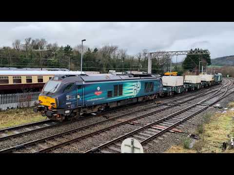 Direct Rail Services Freight Move 68018 tnt 68034 6C52 Carnforth 01/03/2024