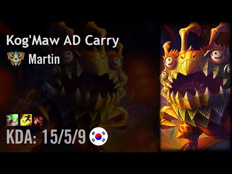 Kog'Maw AD Carry vs Ashe - Martin - KR Challenger Patch 6.16