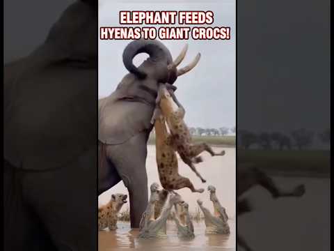Elephant Throws Hyenas into Crocodile River 🐘🐊