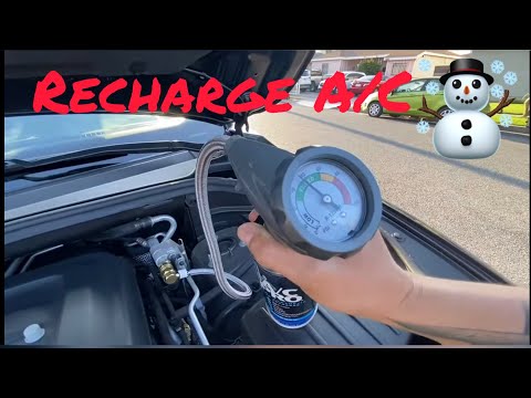 How to recharge Dodge Durango AC system using A/C PRO  R1234YF  - DIY
