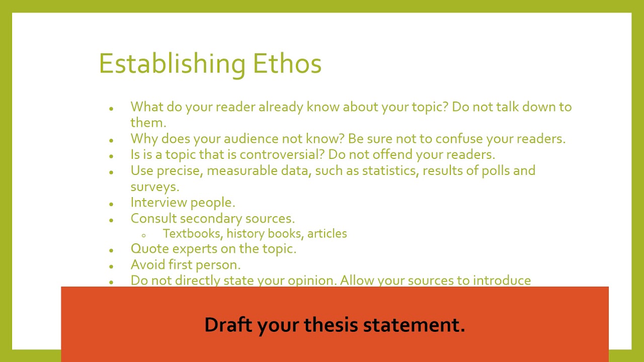 Creating a thesis statement   causal analysis