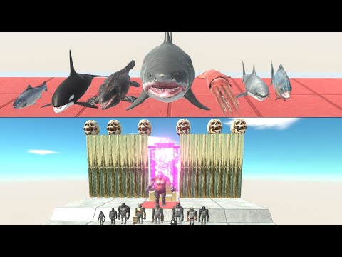 MUTANT PRIMATES VS AQUATICS Animal Revolt Battle Simulator