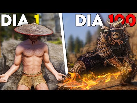 Sobrevivi 100 DIAS na dificuldade LENDÁRIA de Skyrim como um SAMURAI ⚔️