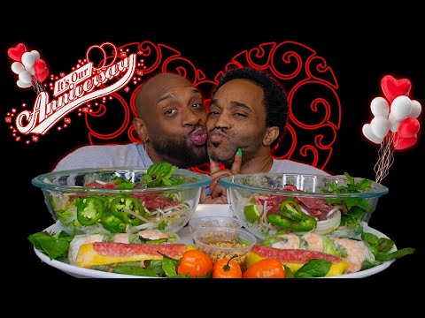 IT'S OUR ANNIVERSARY 💋💖💋 ... VIETNAMESE OXTAIL & FILET MIGNON PHO' | MUKBANG | HUBBY EDITION