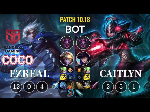 SB Coco Ezreal vs Caitlyn Bot - KR Patch 10.18
